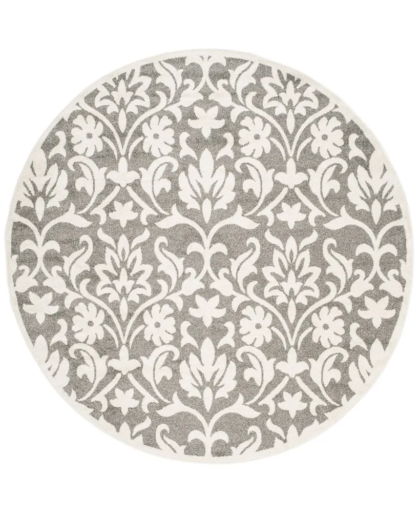 Safavieh Amherst AMT424 Dark Gray and Beige 7' x 7' Round Area Rug