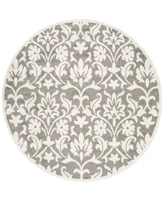 Safavieh Amherst AMT424 Dark Gray and Beige 7' x 7' Round Area Rug