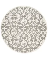 Safavieh Amherst AMT424 Dark Gray and Beige 7' x 7' Round Area Rug