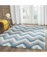 Safavieh Shag Kids SGK568 Ivory and Blue 5'3" x 7'6" Area Rug