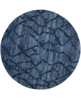 Safavieh Retro RET2144 Blue and Dark Blue 8' x 8' Round Area Rug