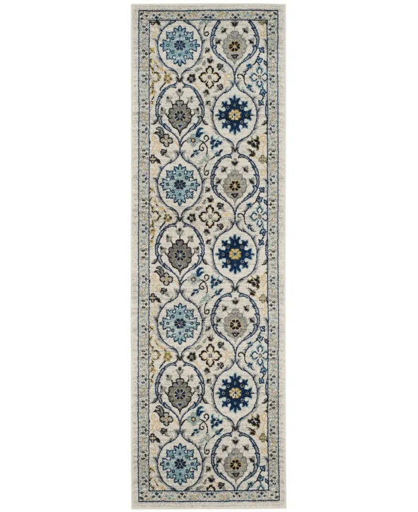 Safavieh Evoke EVK210 Ivory and Blue 2'2" x 7' Runner Area Rug