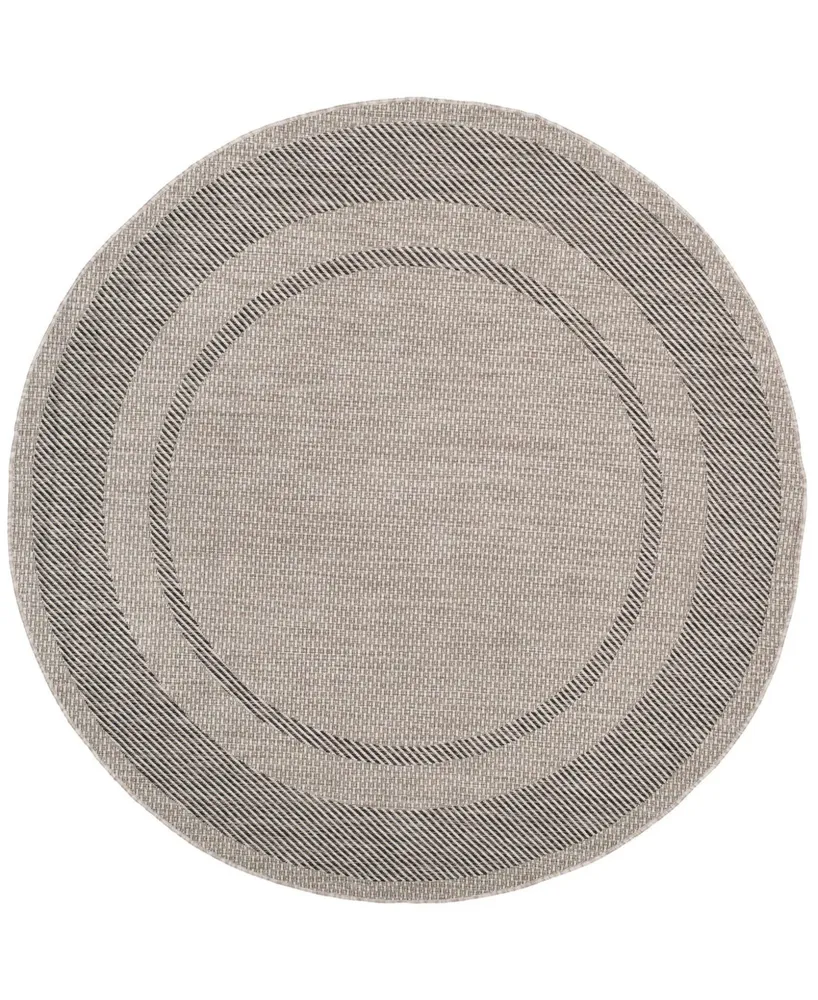 Safavieh Courtyard CY8477 Beige and 6'7" x 6'7" Round Outdoor Area Rug