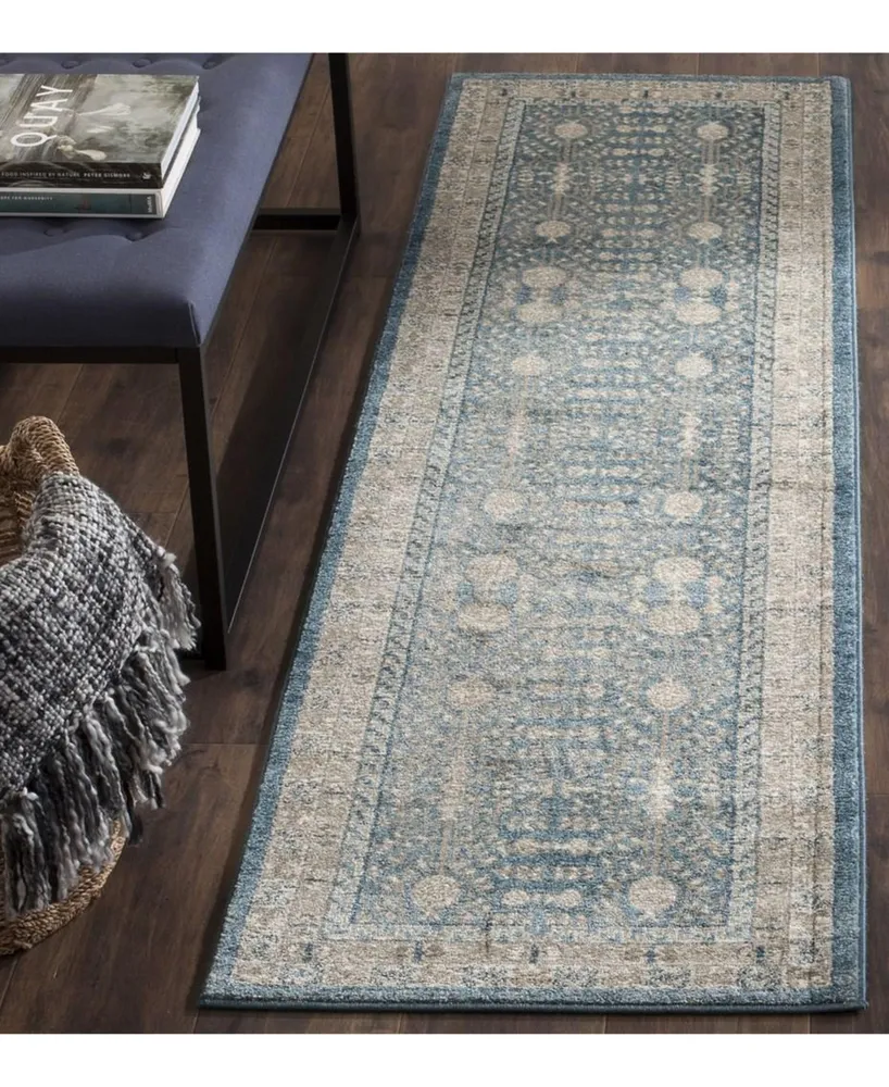 Safavieh Sofia SOF376 Blue and Beige 2'2" x 8' Runner Area Rug