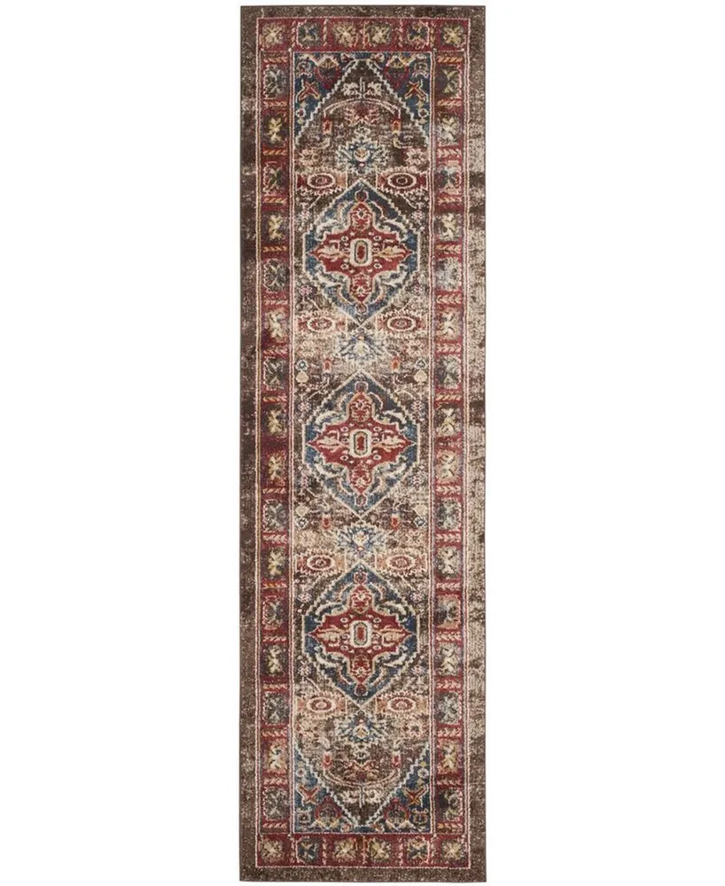 Safavieh Bijar BIJ621 Brown and Royal 2'3" x 8' Runner Area Rug