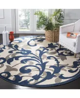 Safavieh Amherst AMT428 Ivory and Navy 7' x 7' Round Area Rug