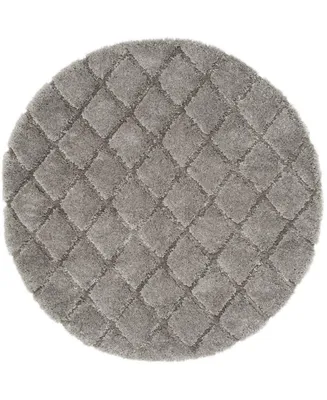 Safavieh Adriana Shag ARG780 Light Gray 6'7" x 6'7" Round Area Rug