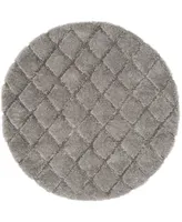 Safavieh Adriana Shag ARG780 Light Gray 6'7" x 6'7" Round Area Rug