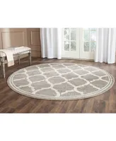 Safavieh Amherst AMT415 Dark Gray and Beige 7' x 7' Round Area Rug