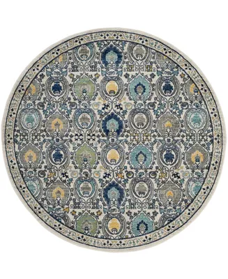 Safavieh Evoke EVK251 Ivory and Gray 6'7" x 6'7" Round Area Rug