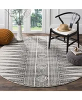 Safavieh Evoke EVK226 Ivory and Gray 6'7" x 6'7" Round Area Rug