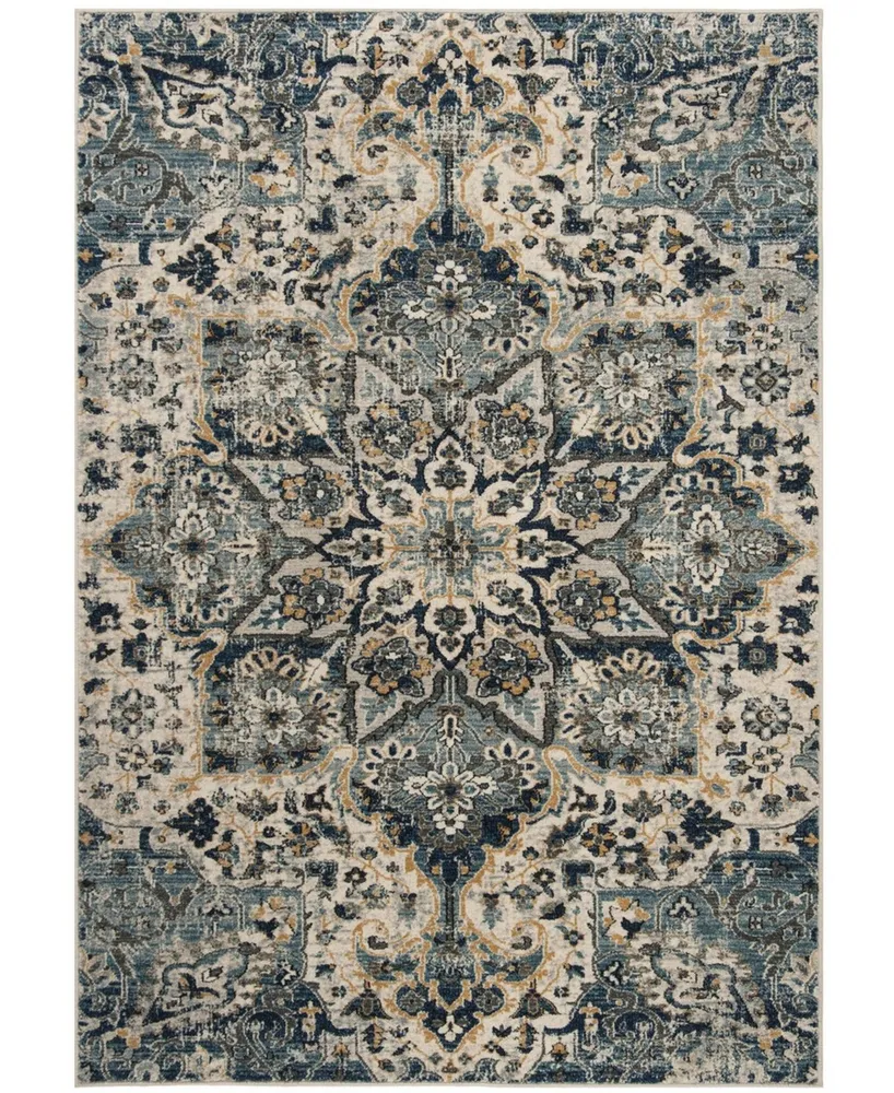 Safavieh Carmel CAR280 Ivory and Blue 3' x 5' Sisal Weave Area Rug