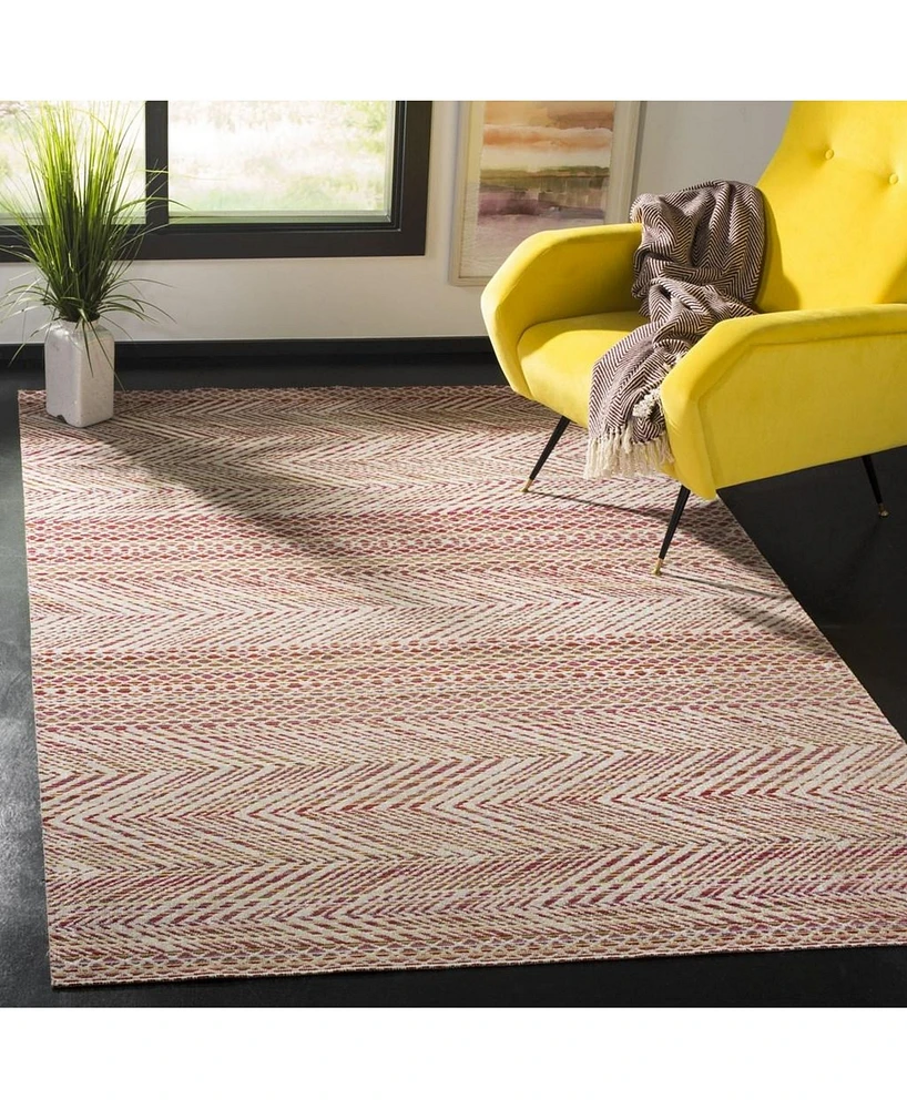 Safavieh Montage MTG181 Pink and Multi 5'1" x 7'6" Outdoor Area Rug