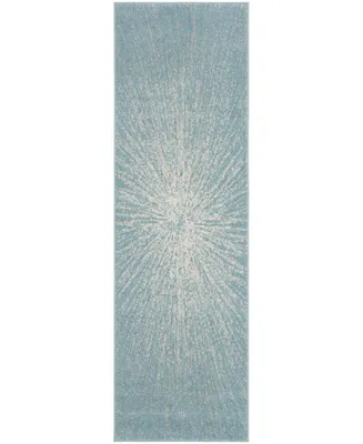 Safavieh Evoke EVK228 Aqua and Ivory 2'2" x 7' Runner Area Rug