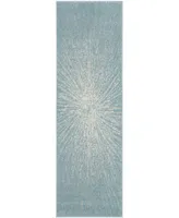 Safavieh Evoke EVK228 Aqua and Ivory 2'2" x 7' Runner Area Rug