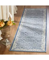 Safavieh Brentwood BNT863 Navy and Creme 2' x 8' Runner Area Rug