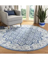 Safavieh Brentwood BNT869 Navy and Light Gray 6'7" x 6'7" Round Area Rug