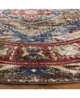 Safavieh Bijar BIJ621 Brown and Royal 6'7" x 6'7" Round Area Rug