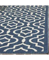 Safavieh Courtyard CY6926 Navy and Beige 5'3" x 7'7" Sisal Weave Outdoor Area Rug