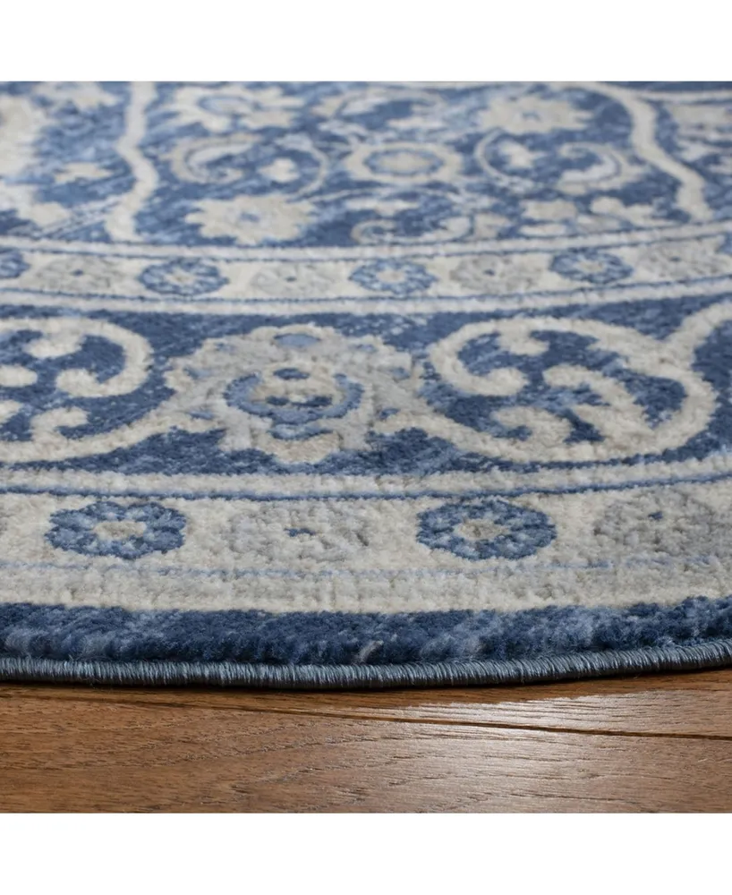 Safavieh Brentwood BNT870 Navy and Light Gray 6'7" x 6'7" Sisal Weave Round Area Rug