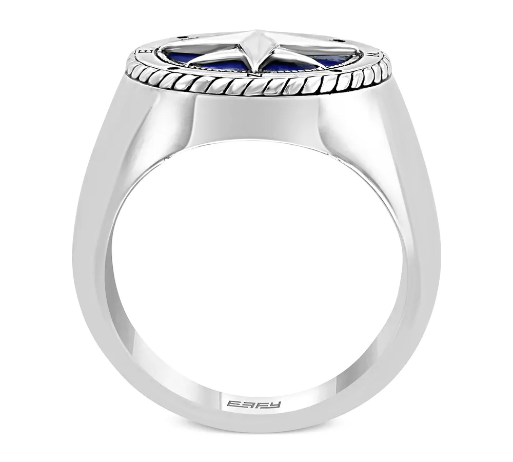 Effy Men's Lapis Lazuli Compass Ring in Sterling Silver