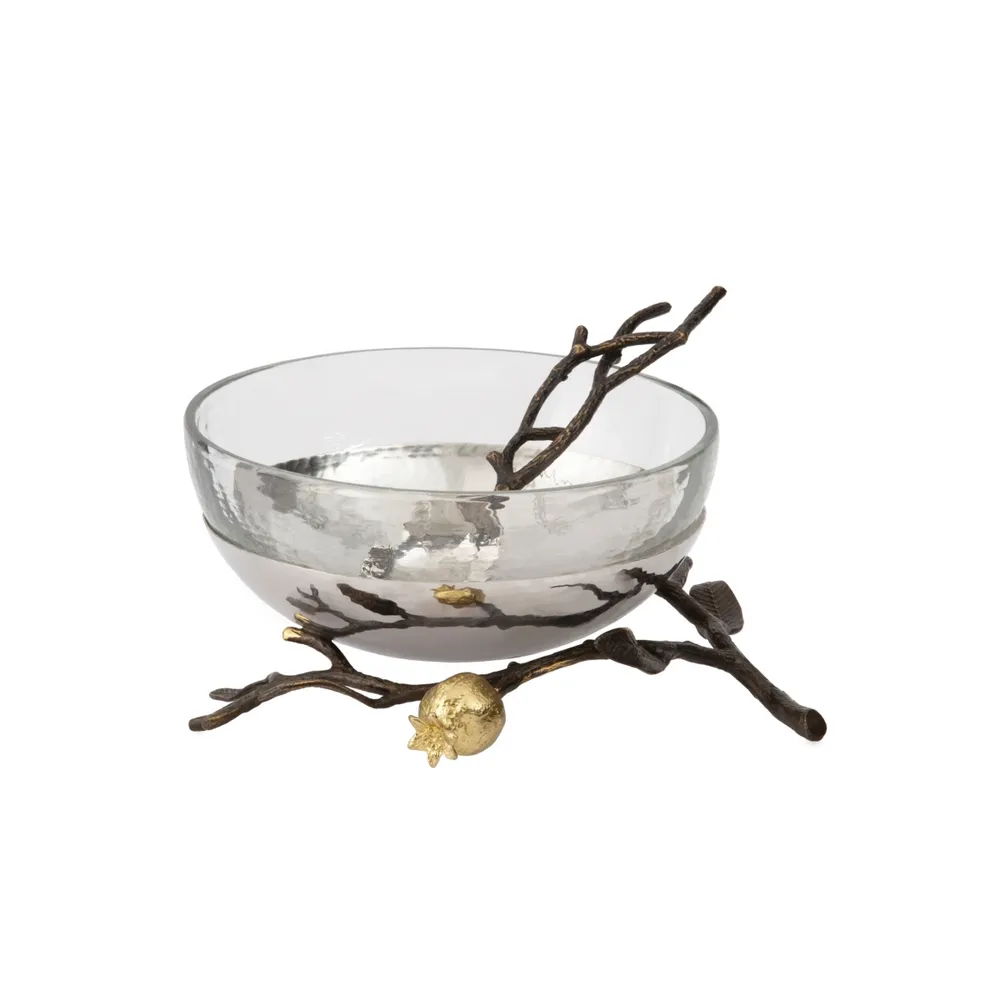 Michael Aram Pomegranate Glass Bowl w/Spoon