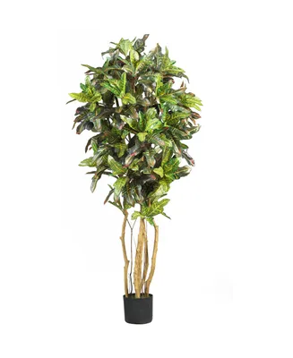 Nearly Natural 5' Croton Faux Silk Tree