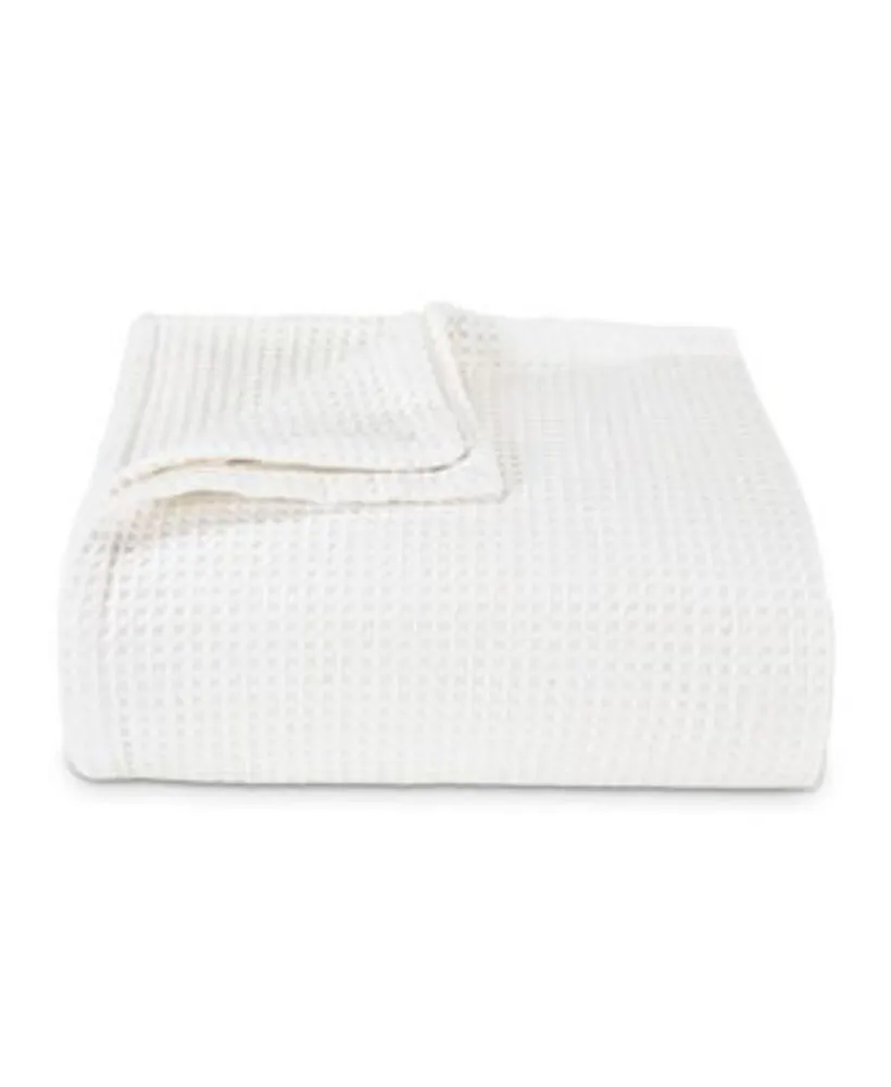 Vera Wang Waffleweave White Blanket Collection