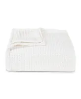 Vera Wang Waffleweave White Blanket Collection