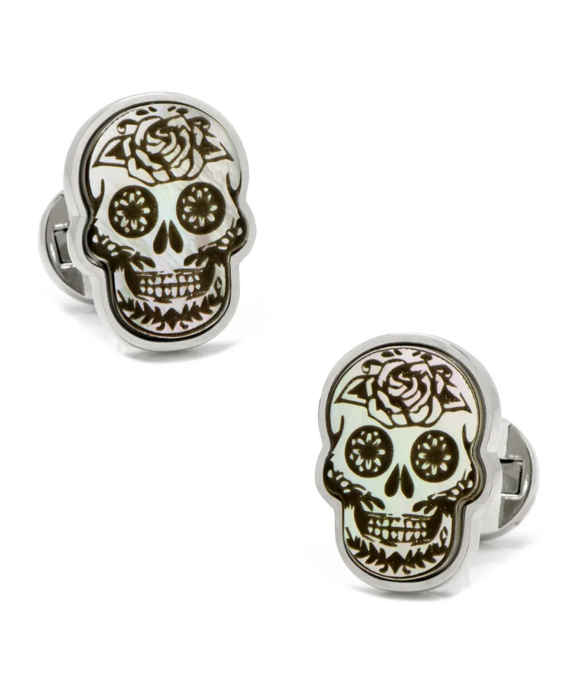 Day of the Dead Skull White Mother of Pearl Cufflinks