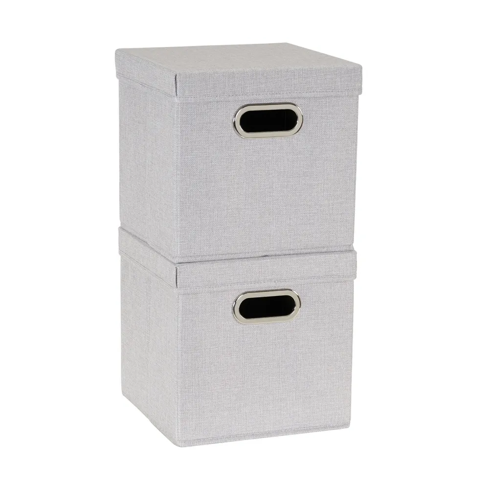 Household Essentials 2-Pc. Silver Storage Box Set