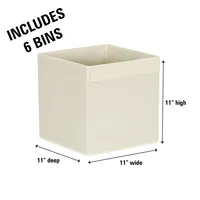 Household Essentials Lip Pull Collapsible Fabric Cube, Natural