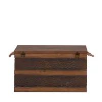 Household Essentials Metal Banded Wooden Storage Trunk