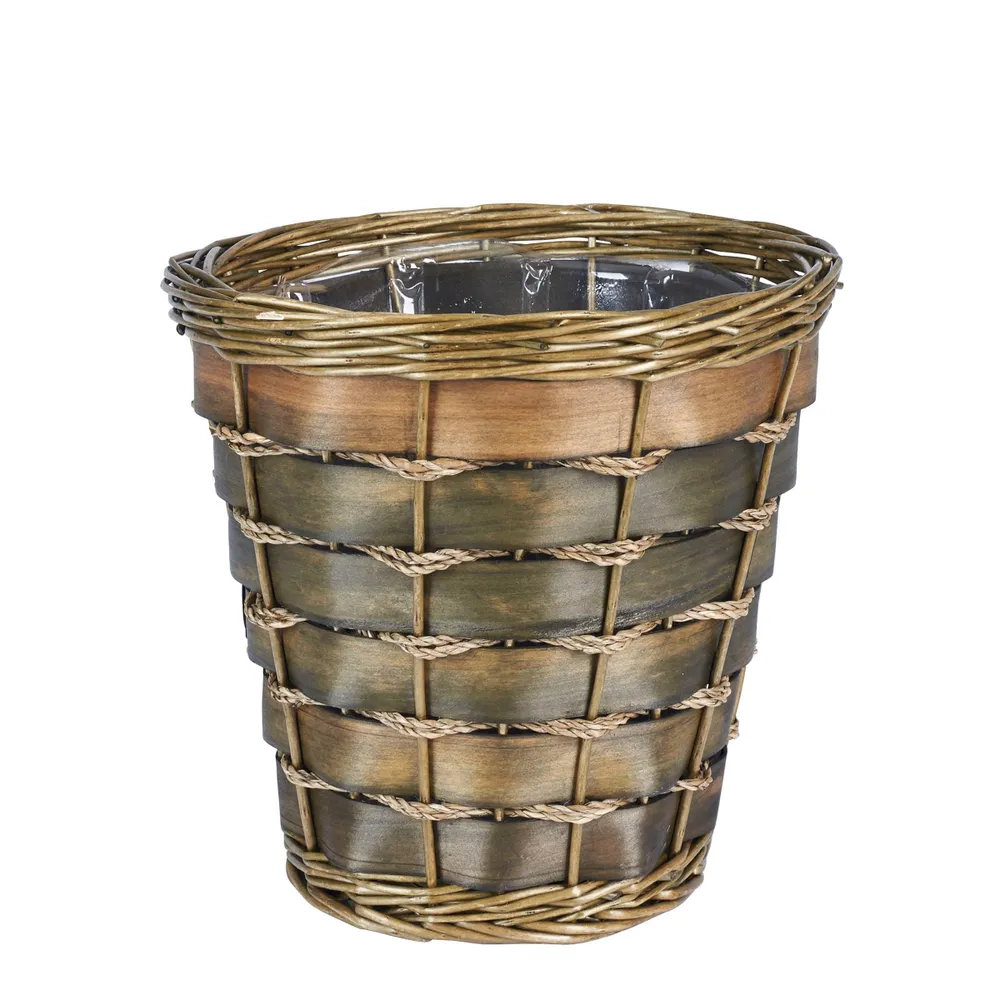 Household Essentials Small Reed Willow Waste Basket - Brown