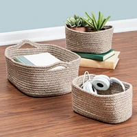 Honey Can Do Set of 3 Nested Cotton Baskets with Handles