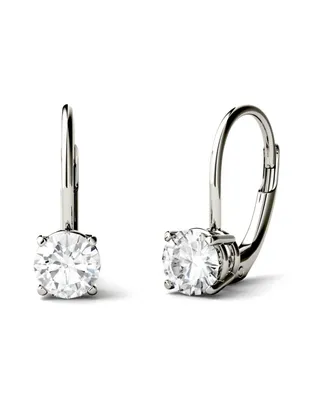 Moissanite Leverback Earrings (1 ct. t.w. Diamond Equivalent) in 14k white or yellow gold
