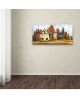 Debbi Wetzel 'Yellow Barn Fall' Canvas Art - 32" x 16" x 2"