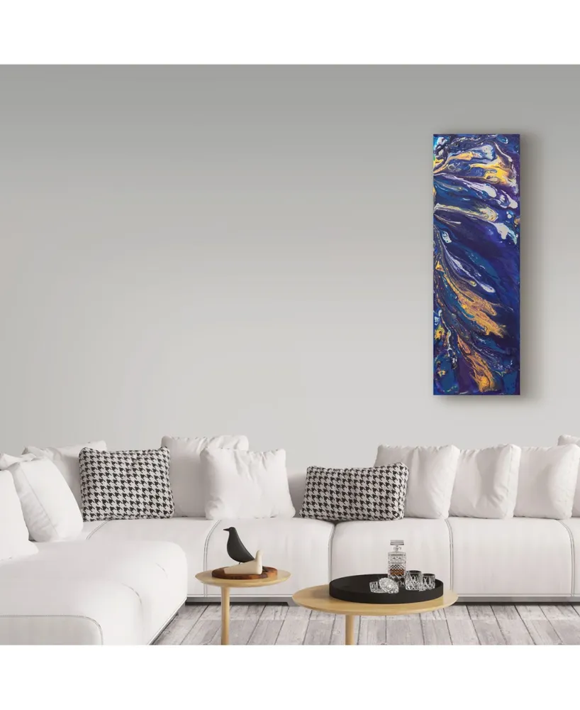 Hilary Winfield 'Infusion Blue White' Canvas Art - 19" x 6" x 2"