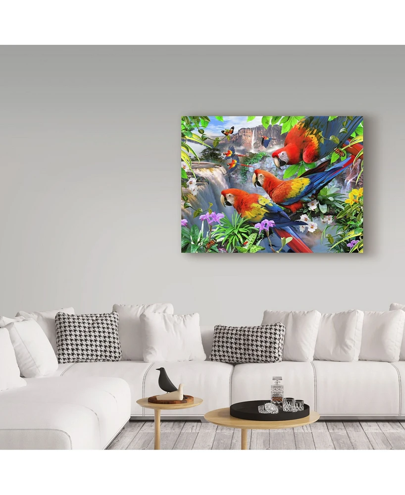Howard Robinson 'Parrots' Canvas Art - 32" x 24" x 2"