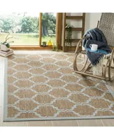 Safavieh Courtyard CY6009 Brown and Aqua 5'3" x 7'7" Outdoor Area Rug