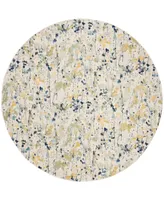 Safavieh Evoke EVK284 Ivory and 6'7" x 6'7" Round Area Rug