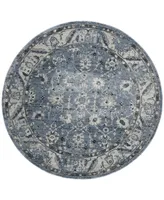 Safavieh Charleston CHL413 Navy and Light Gray 6'7" x 6'7" Round Area Rug