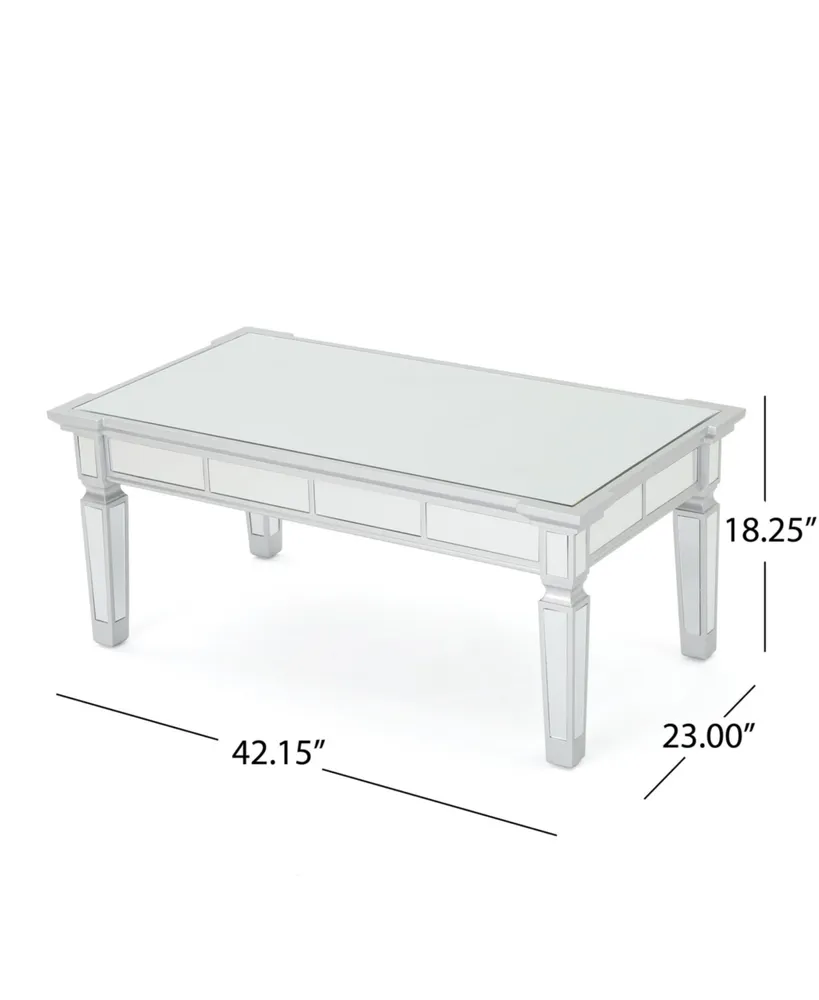 Solanna Mirror Finished Faux Wood Coffee Table