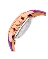 Empress Beatrice Automatic Purple Leather Watch 38mm