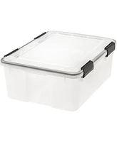 Iris 30.6qt Weatherpro Airtight Plastic Storage Bin with Lid and Seal and Secure Latching Buckles