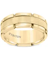 Men's Brushed Comfort-Fit 8mm Wedding Band Yellow Tungsten Carbide