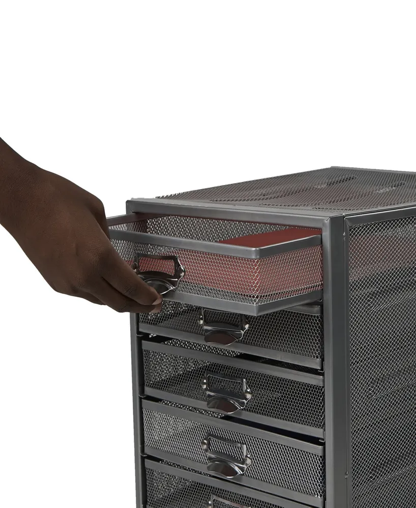 Mind Reader Mesh 10 Drawer Cabinet Metal Storage Drawers File Storage Cart