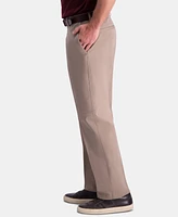 Haggar Men's Premium Comfort Khaki Classic-Fit 2-Way Stretch Wrinkle Resistant Flat Front Casual Pants