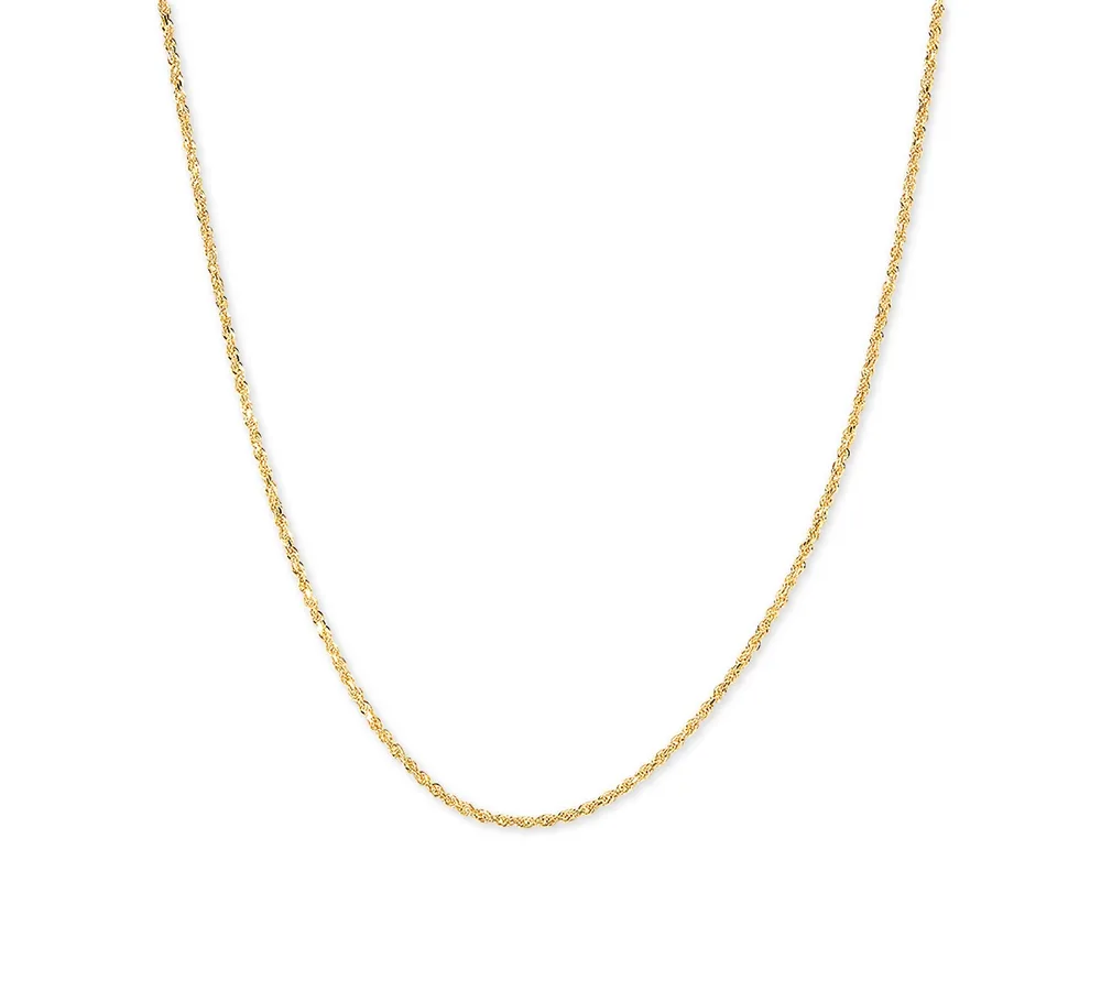 Glitter Rope 18" Chain Necklace (1-5/8mm) in 14k Gold