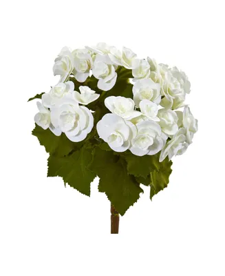 Nearly Natural 11" Begonia Bush Artificial Flower (Set of 4)